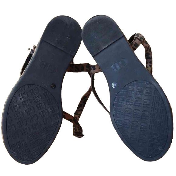 Gianni Bini Leopard Animal Print Y2K 00s Platform Chunky Strappy Sandals Sz 7.5 - Picture 6 of 7